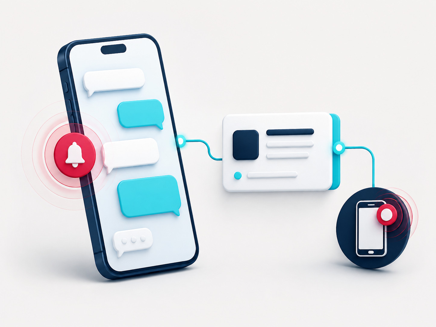 Illustratie van een SMS-bericht dat in AnswerPal aan een ticket en een automatische notificatie wordt gekoppeld